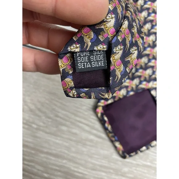 W & H Gidden Men's Pure Silk Carousel Horse Necktie
